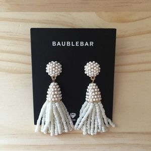Baublebar White Mini Piñata Tassel Earrings (NWT)